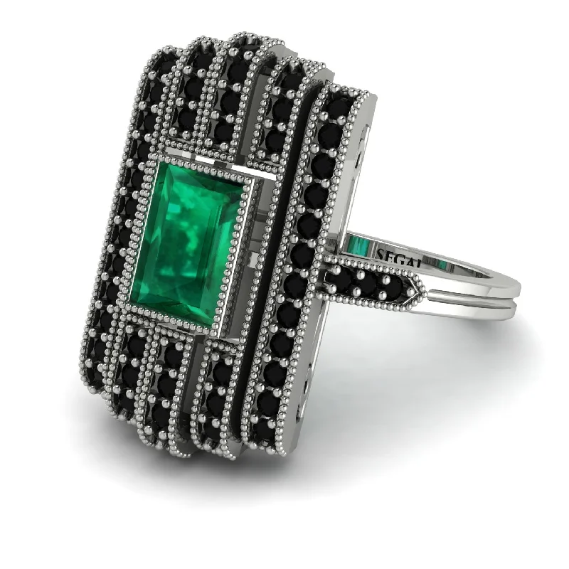 women's rings adjustable size -Unmatched Style Gold Baguette Emerald Ring - Jean No. 36