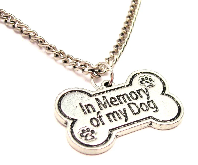 women's necklaces with moonstone -In Memory Of My Dog Single Charm Necklace