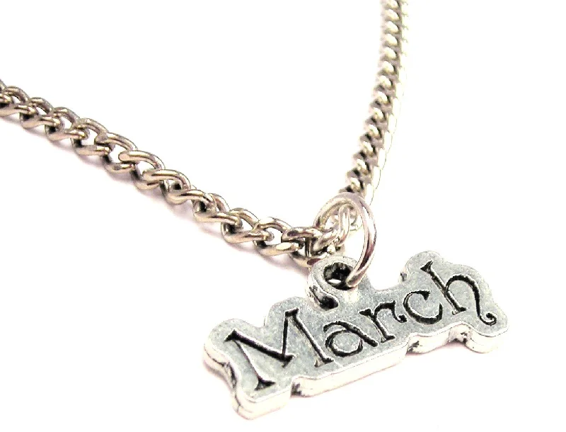 women's necklaces short and dainty -March Single Charm Necklace