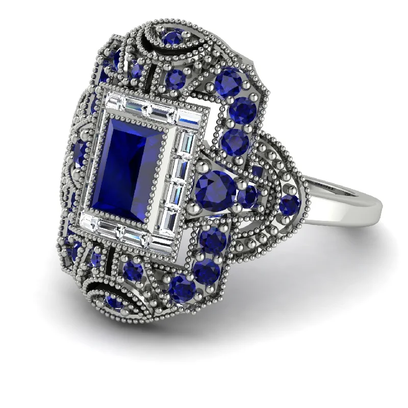 women's rings for special occasions -Victorian Gold Ring With Sapphire - Janice No. 15