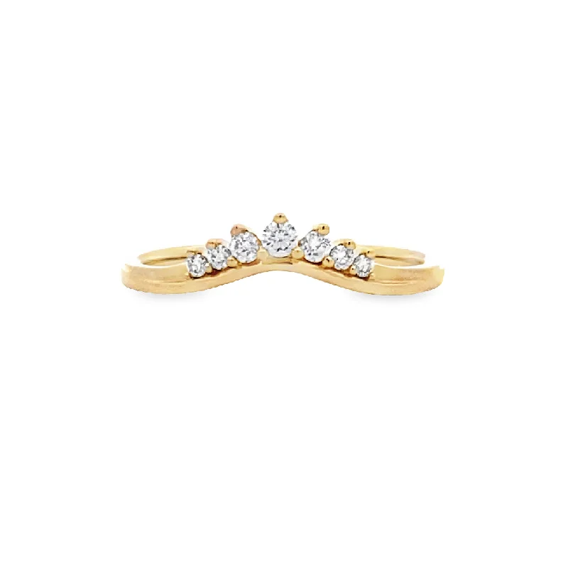 engagement rings halo design -Diamond Curved Wedding/Anniversary Band in Yellow Gold by Allison Kaufman