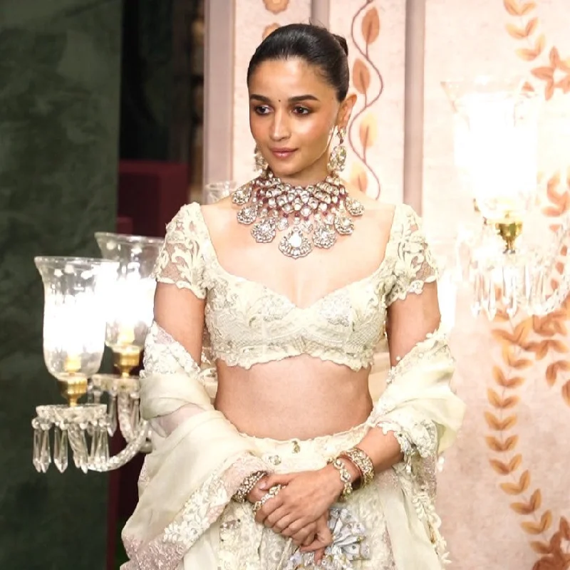 engagement rings with timeless design -Alia's Ambani Wedding Look