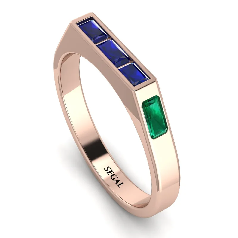 women's rings statement ring -Emerald Cut Thin Sapphire Signature Ring - Sara No. 29