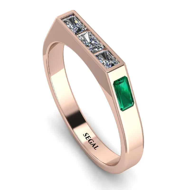 women's rings animal-shaped -Emerald Cut Thin Diamond Signature Ring - Sara No. 17