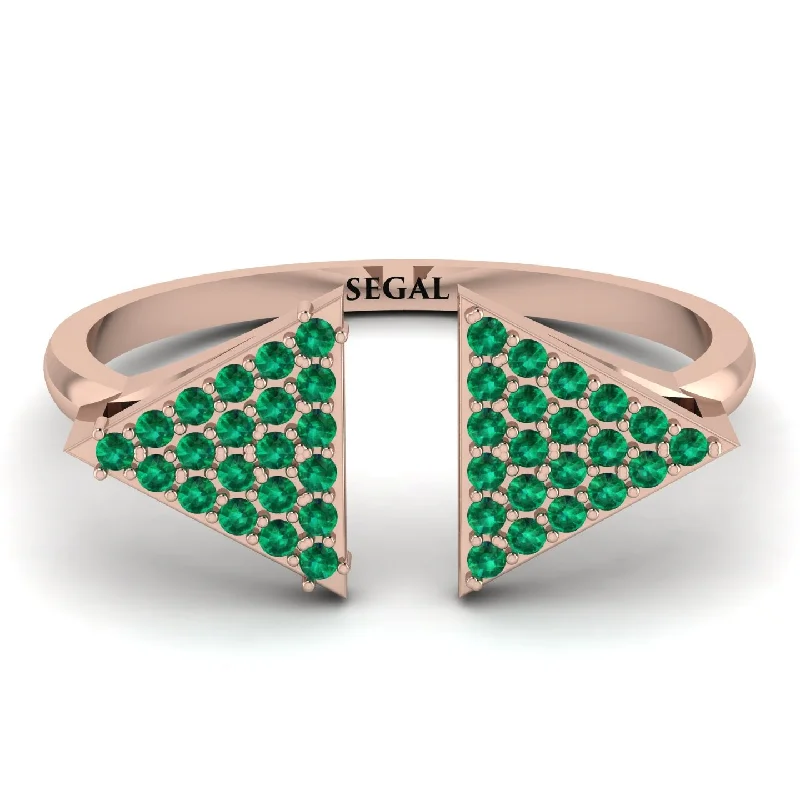 women's rings emerald -Triangle Open Emerald Ring - Hope No. 5