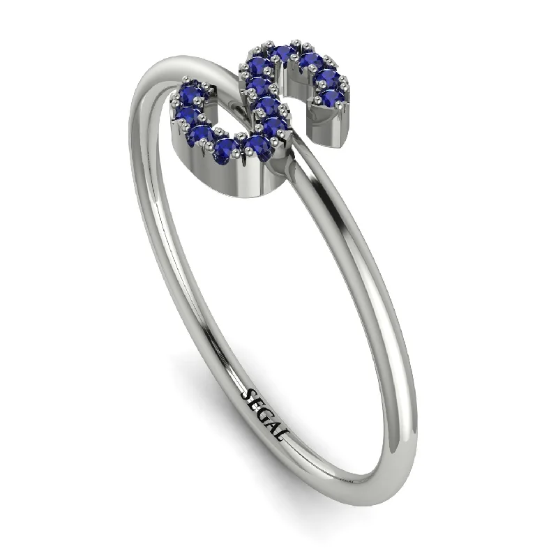 women's rings with infinity band -Initial Sapphire Ring - Raegan No. 15