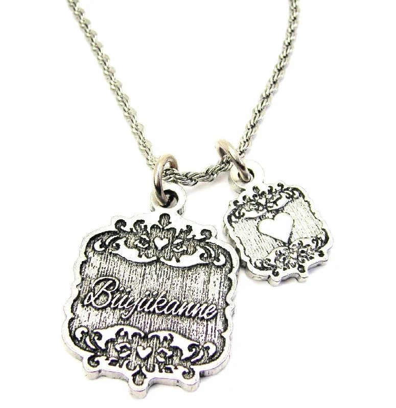 women's necklaces gemstone -Buyukanne Victorian Scroll With Victorian Accent Heart 20" Chain Necklace