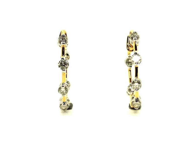 women's earrings diamond -Diamond Hoop Earring In And Out Ad No.1105