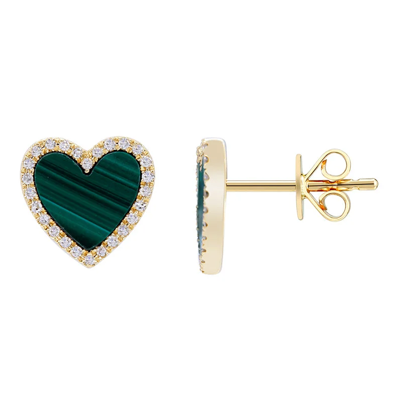 women's earrings with star shape -Medium Gemstone Heart Earring