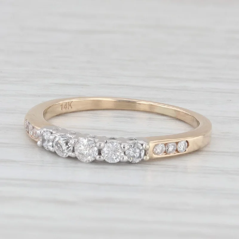 engagement rings with wedding band set -0.25ctw Diamond Stackable Wedding Anniversary Band 14k Ring Size 6