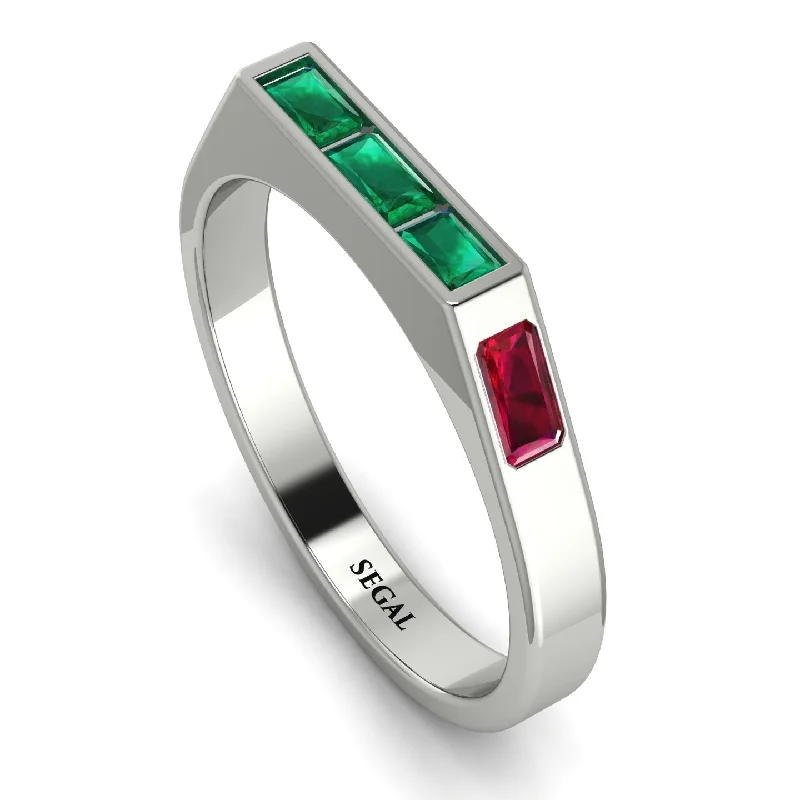 women's rings with clean lines -Emerald Cut Thin Emerald Signature Ring - Sara No. 51