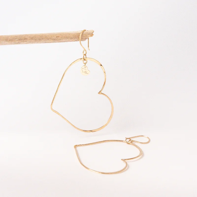 women's earrings for birthday gifts -Signature Heart Hoops