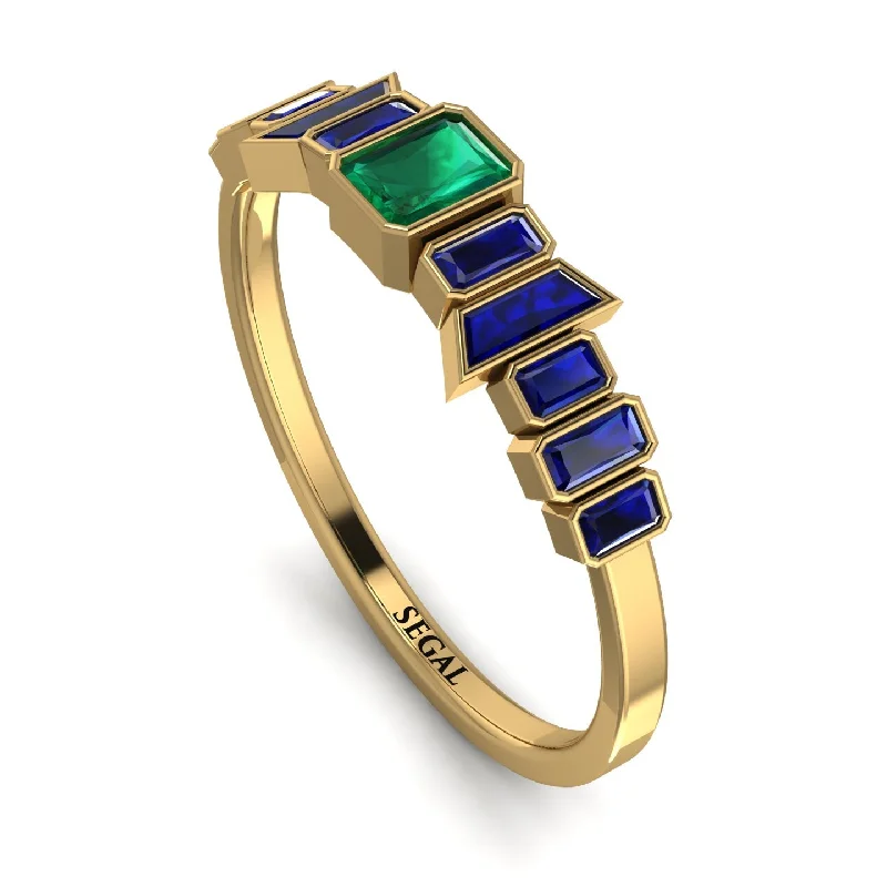 women's rings for special occasions -Emerald Emerald Mix Band - Valerie No. 64