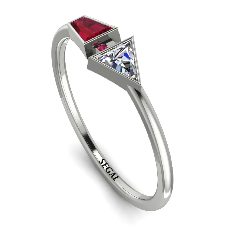 women's rings pearl -Geometrical Arrow Ruby Ring - Gracie No. 48