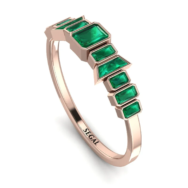 women's rings pearl -Emerald Emerald Mix Band - Valerie No. 20