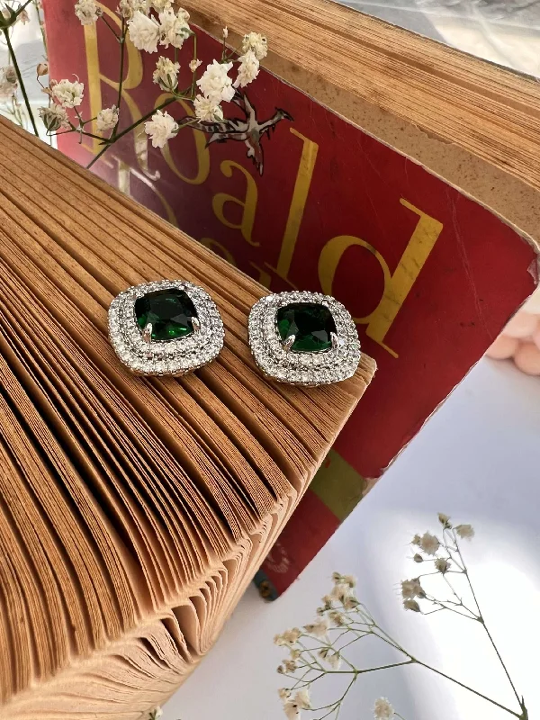 women's earrings for prom -Emerald lux stud earrings