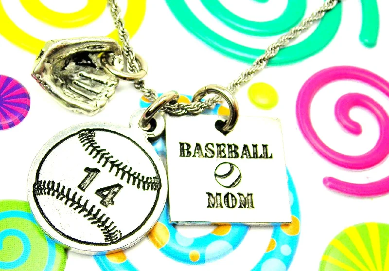 women's necklaces with tree of life -Baseball Mom Necklace With Custom Jersey Number