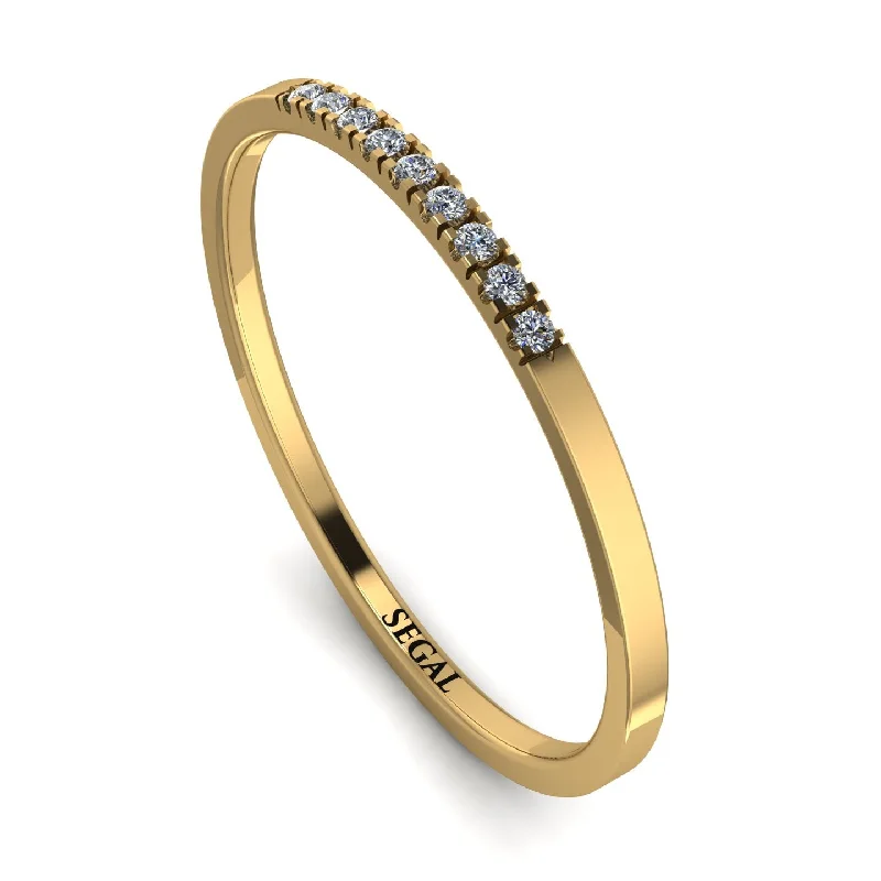 women's rings with large center stone -Thin Eternity Diamond Band - Daisy No. 1