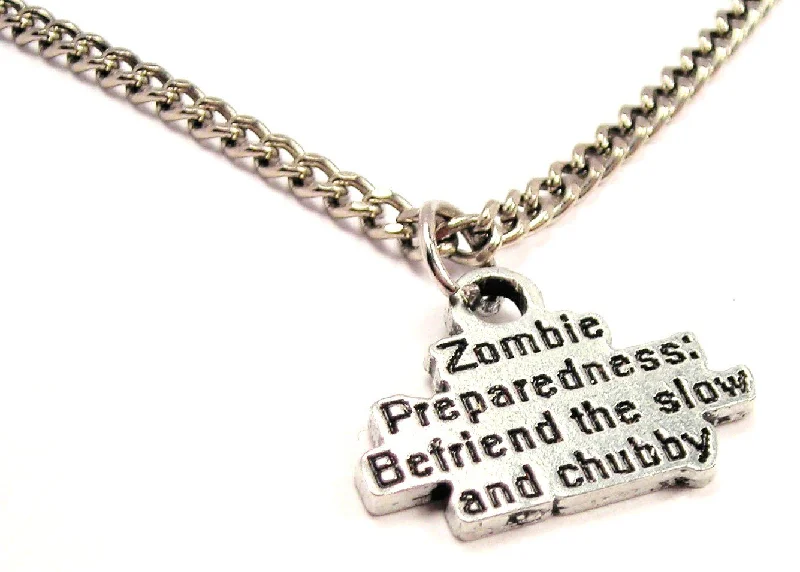 women's necklaces bridal jewelry -Zombie Preparedness: Befriend The Show And Chubby Single Charm Necklace