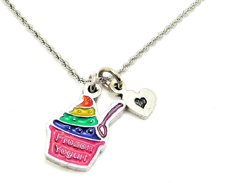 women's necklaces with heart and arrow -Rainbow Colored Frozen Yogurt Necklace