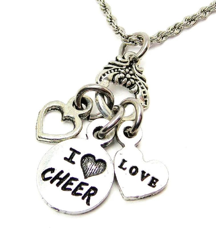 women's necklaces with feather charm -I Love Cheer Catalog Necklace