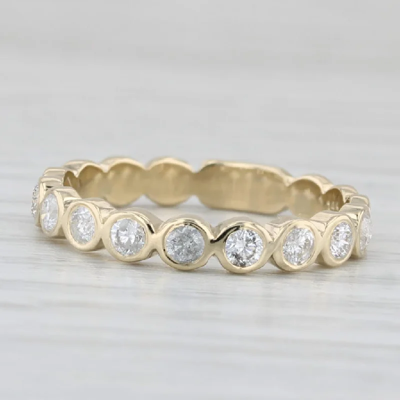 engagement rings with asymmetrical band -0.40ctw Diamond Wedding Stackable Band 14k Yellow Gold Size 7.25 Ring