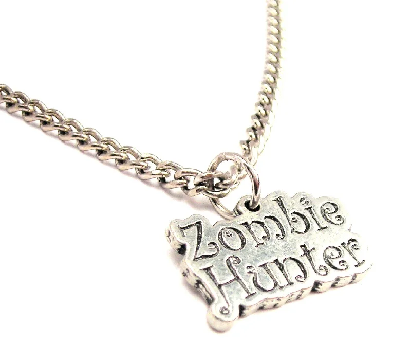 women's necklaces for birthday -Zombie Hunter Single Charm Necklace