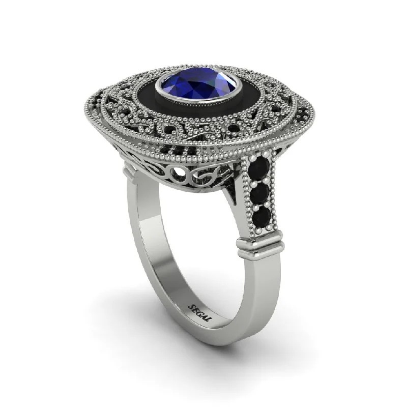 women's rings with symbolic meaning -Fancy Art Deco Sapphire Ring - Pauline No. 45