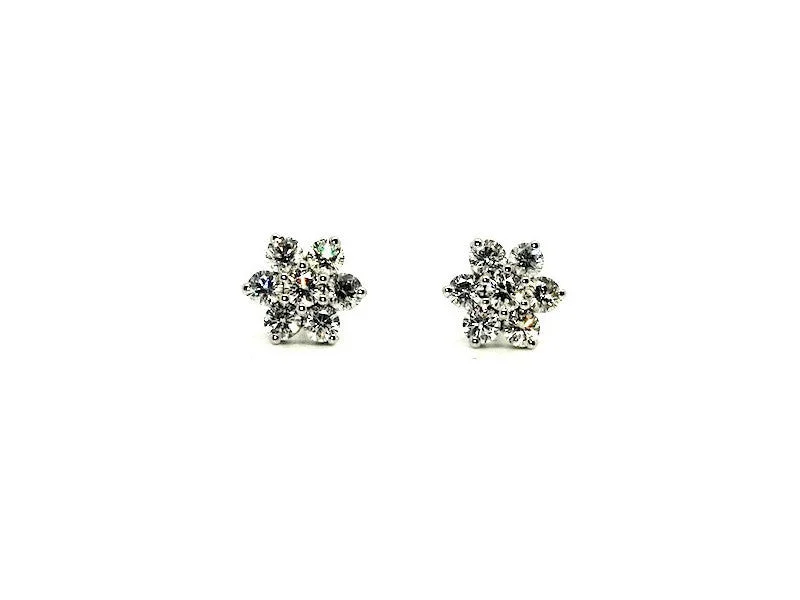 women's earrings with celestial theme -Sparkle Diamond Cluster Earrings Ad No. 0138