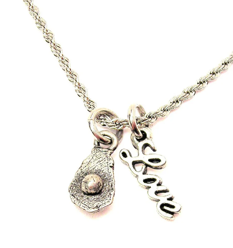 women's necklaces with celestial stars -Avocado 20" Chain Necklace With Cursive Love Accent