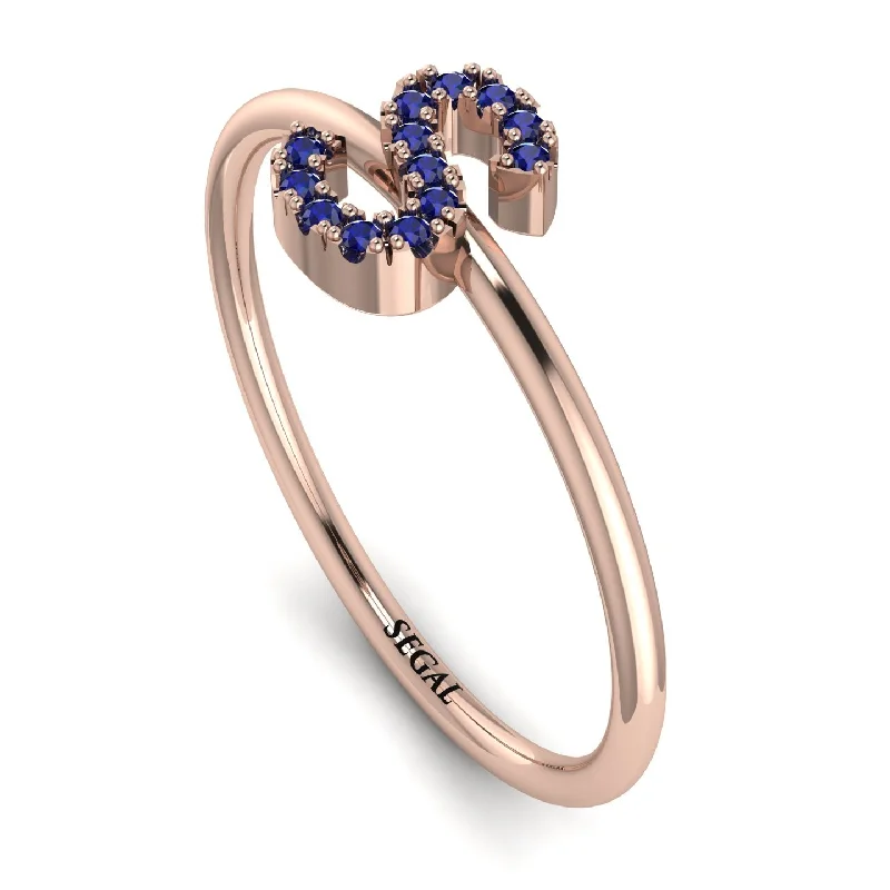 women's rings with elegant solitaire -Initial Sapphire Ring - Raegan No. 14