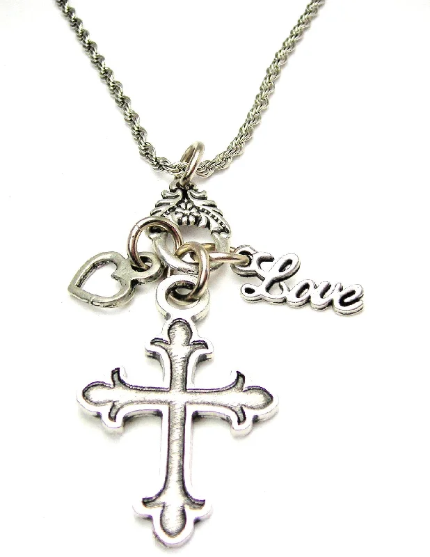 women's necklaces adjustable -Love Cross Catalog Necklace