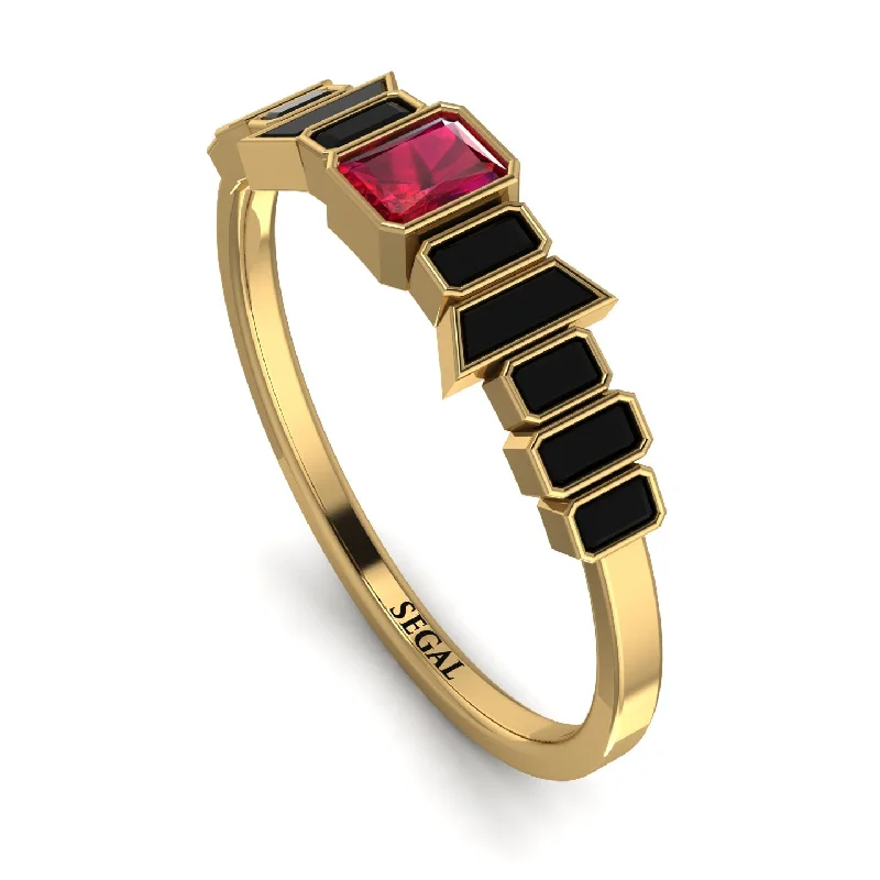 women's rings with symbolic meaning -Emerald Ruby Mix Band - Valerie No. 40