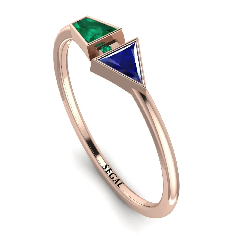 women's rings with engraving -Geometrical Arrow Emerald Ring - Gracie No. 29