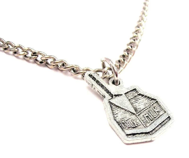 women's necklaces for special occasions -Little Milk Carton Single Charm Necklace