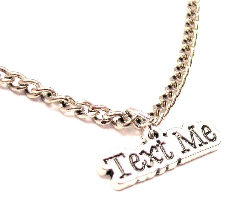 women's necklaces fashion-forward -Text Me Single Charm Necklace