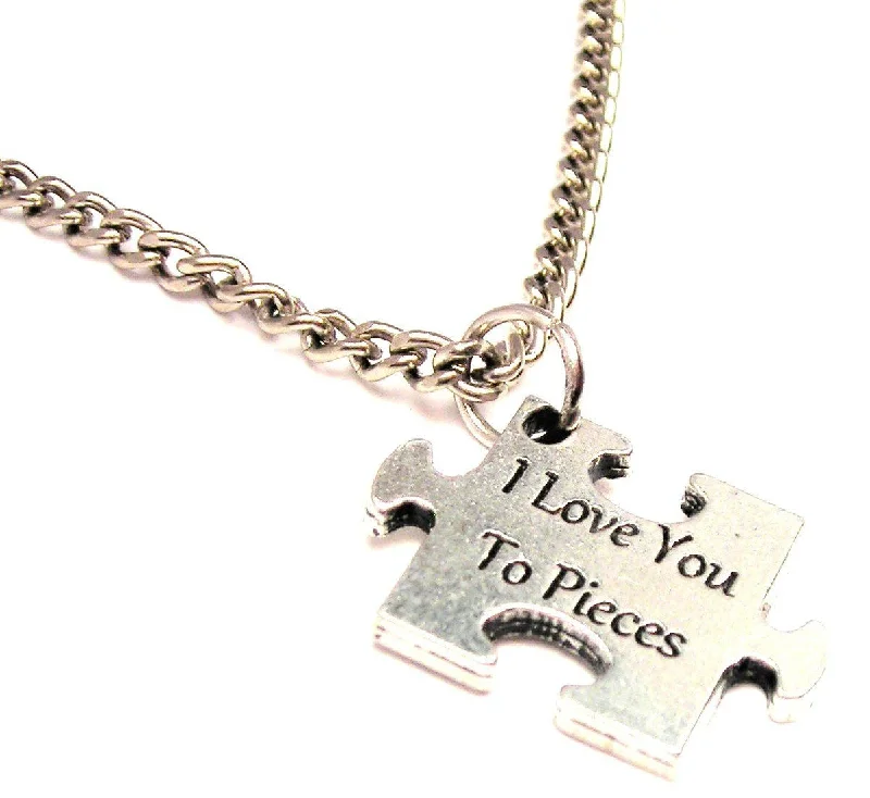 women's necklaces with zodiac symbol -I Love You To Pieces Single Charm Necklace