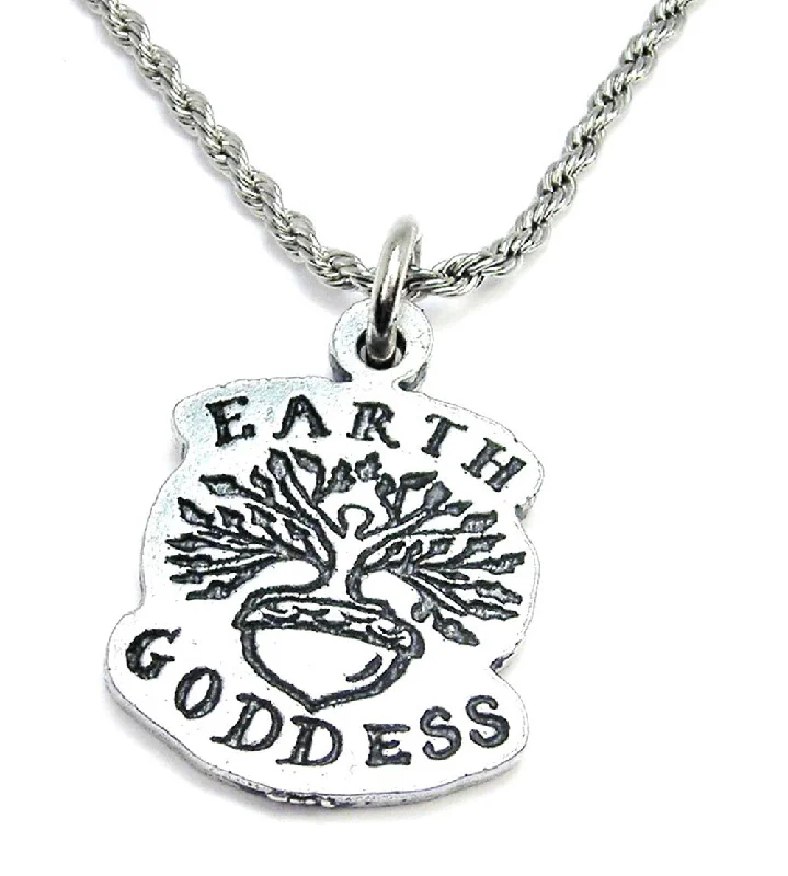 women's necklaces with ruby pendant -Earth Goddess Single Charm Necklace