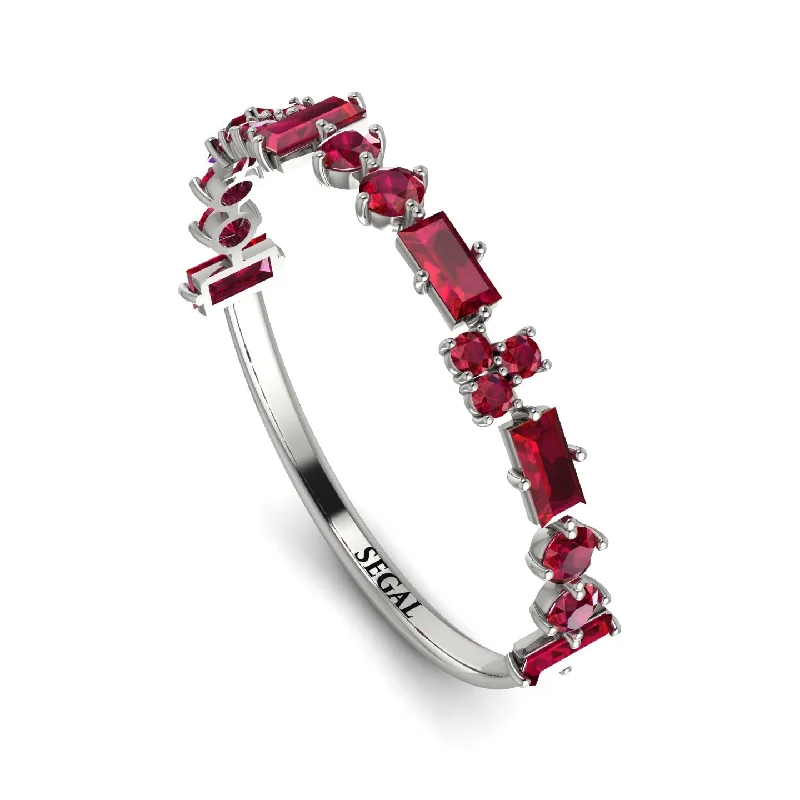 women's rings minimalistic design -Eternity Mix Ruby Ring - Jocelyn No. 12