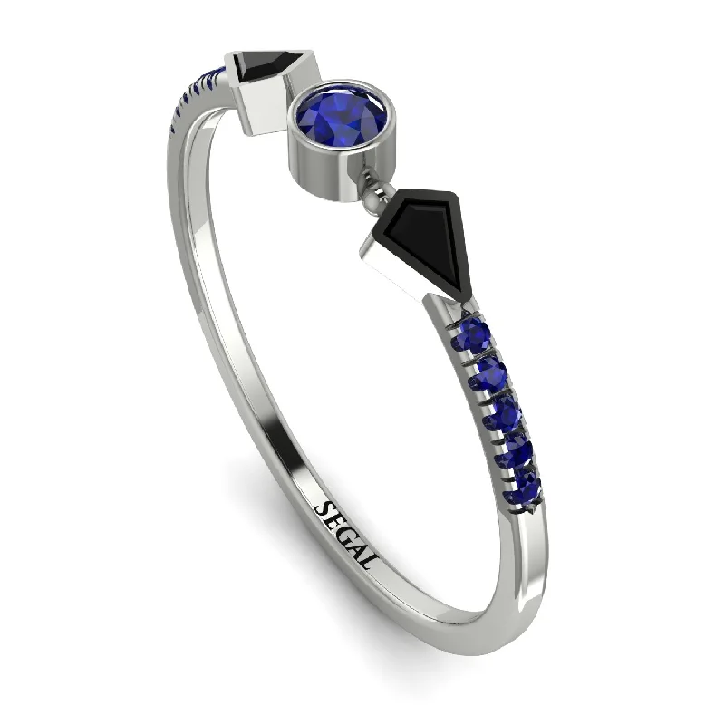 women's rings luxury -Minimalist Geometric Sapphire Ring - Kimberly No. 69