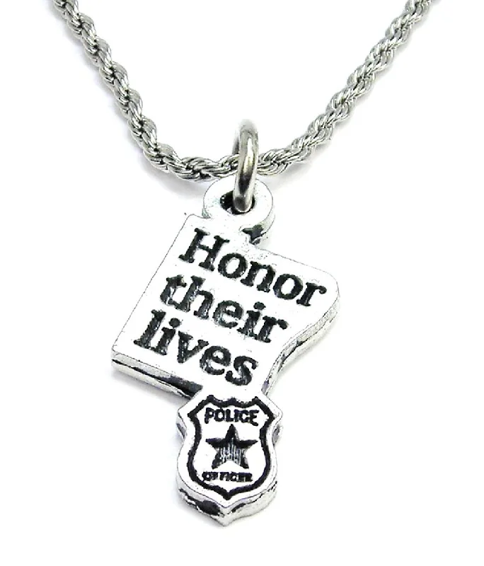 women's necklaces romantic design -Honor Their Lives Police Badge Single Charm Necklace