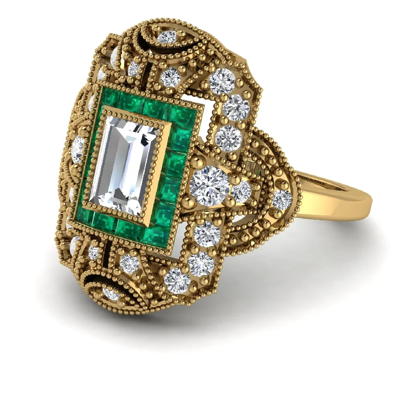 women's rings for proposal -Victorian Gold Ring With Diamond - Janice No. 16