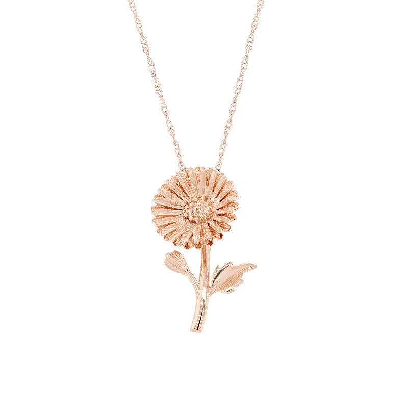 women's necklaces celestial design -PETITE GOLD ASTER FLOWER PENDANT NECKLACE