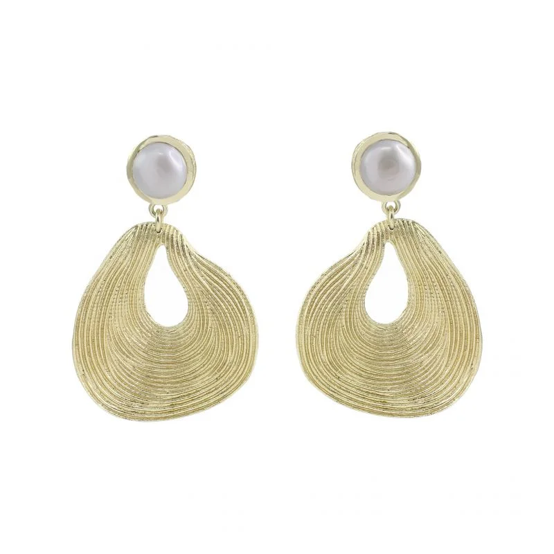 women's earrings with teardrop diamonds -Abstract Teardrop Earrings with Stone Post