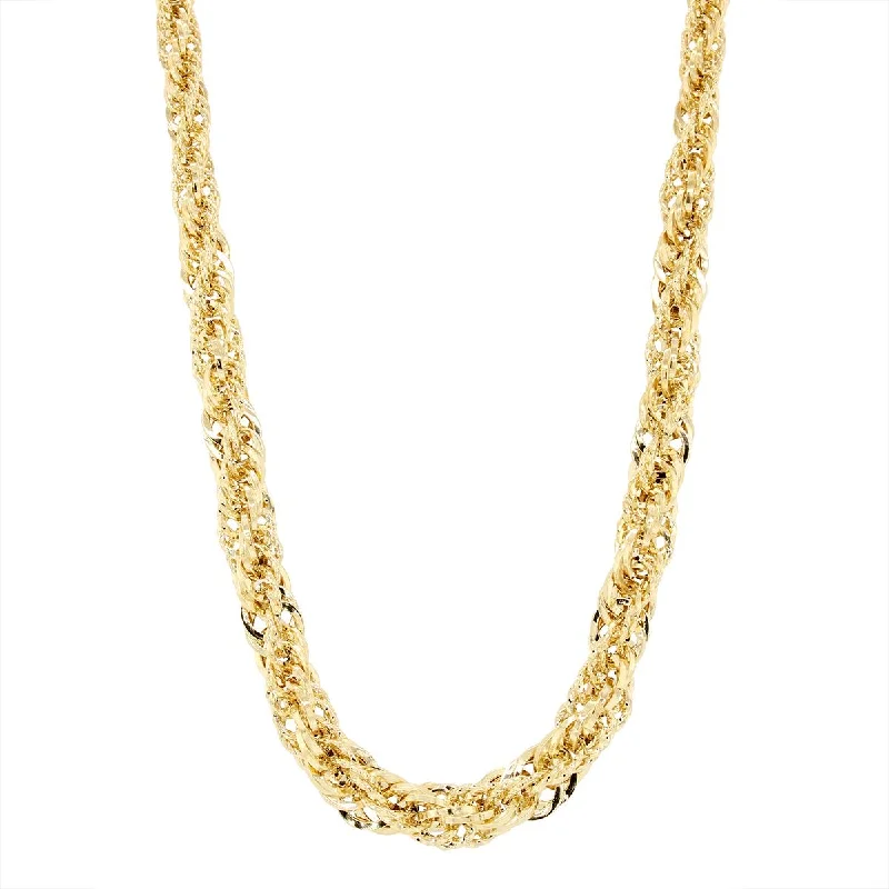 women's necklaces romantic design -YELLOW GOLD NECKLACE WITH TWISTED MARQUISE LINKS