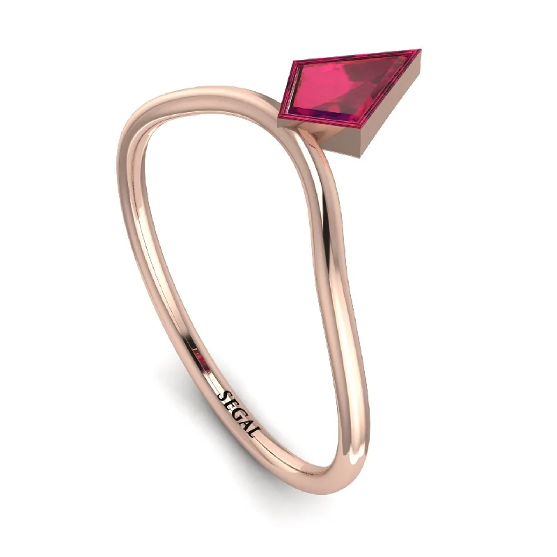 women's rings with engraved initials -Kite Stepcut Ruby Ring - Leila No. 11