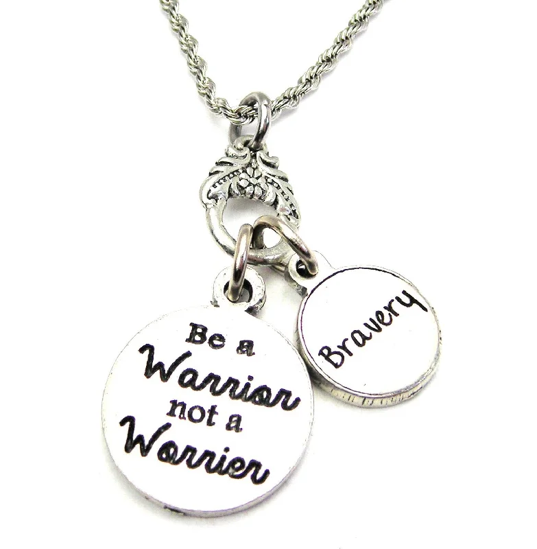 women's necklaces infinity symbol -Be A Warrior Not A Worrier Catalog Necklace