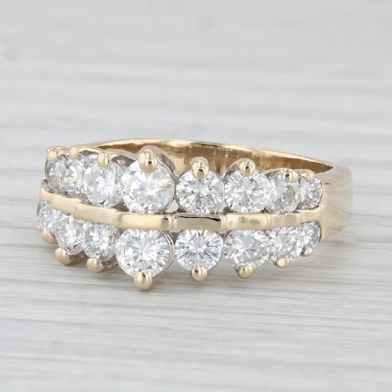 engagement rings with vintage style -2ctw Diamond Tiered Ring 14k Yellow Gold Size 7.25 Wedding Anniversary