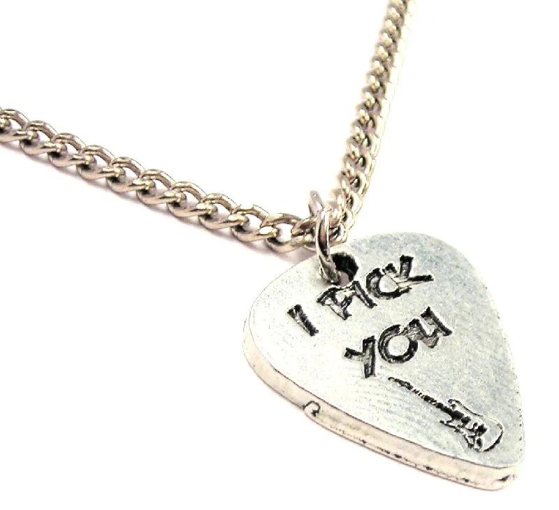 women's necklaces romantic design -I Pick You Guitar Pic Single Charm Necklace