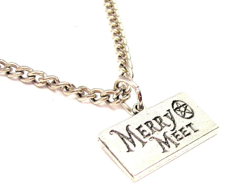 women's necklaces with elegant style -Merry Meet With Pentacle Single Charm Necklace